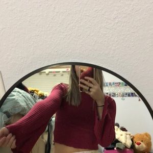 Turtleneck pleated top